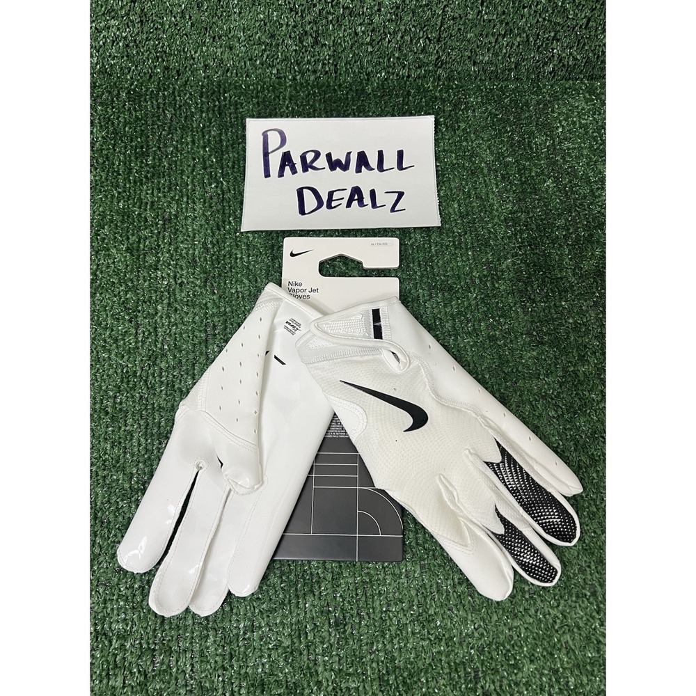 Brand New Nike Vapor Jet 8.0 Football Gloves White Black Adult Size XL